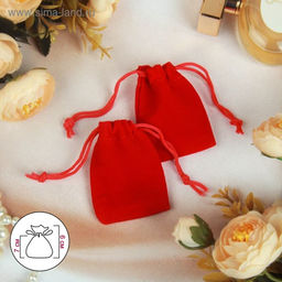 Цена за 50 шт. Мешочек бархатный «Классика», 5×7 см, фасовка 50 шт., красный