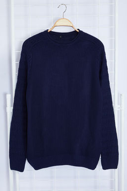 TRENDYOL MAN Gri Slim Fit Dar Kesim Bisiklet Yaka Kol Dokulu Desenli Reglan Kol Triko Kazak TMNAW22KZ0380 - Trendyolmilla фото 20