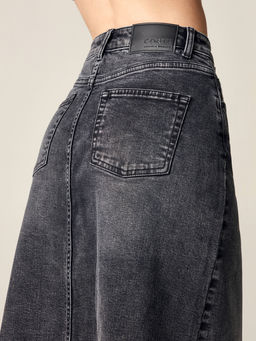 CONTE CON-496 Джинсовая юбка с необработанным краем washed black washed black