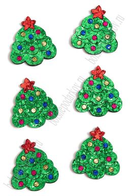 Лазерная вырубка из кожзама "Ёлочка" 3,7*4 см (10 шт) несклеенная