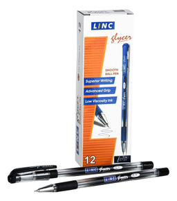 Цена за 2 шт. Ручка шариковая Linc Glycer черная 0,7 мм, прозрачный круглый корпус, грип, игольчатый нак...