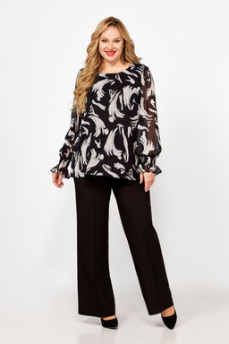 Блуза Swallow 803.2 черный+серебряный узор фото 36