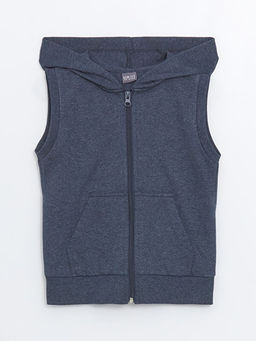Kap??onlu K?z ?ocuk Fermuarl? Yelek