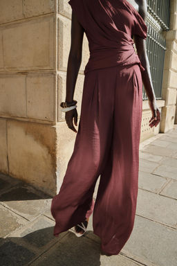 WIDE-LEG DARTED TROUSERS - Zara фото 9