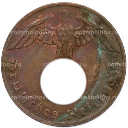 Монета 1 рейхспфенниг 1938 года E Германия