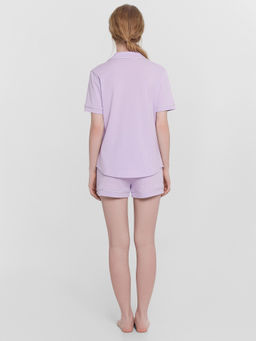Пижама женская Mark Formelle хлопок с эластаном лиловая  фото 3