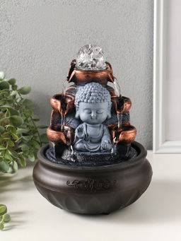 Фонтан настольный с подсветкой «Будда - мудра», 16×16×22 см