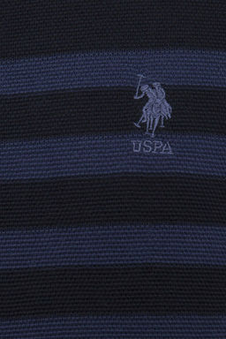 Мужской темно-синий трикотажный свитер с высоким воротником - U.s. polo assn фото 10