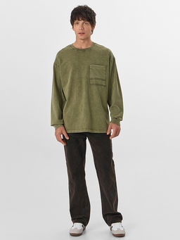 Лонгслив оверсайз мужской зеленый - Mark formelle фото 3