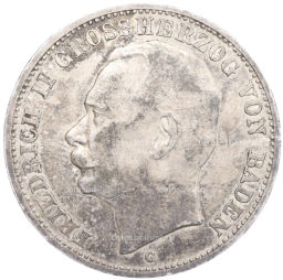 Монета 3 марки 1912 года G Германия (Баден)