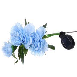 Светильник на солн.батарее (фигура на спице с подсветкой) "Великолепная роза" 73 см, Голубой (свечение белое)