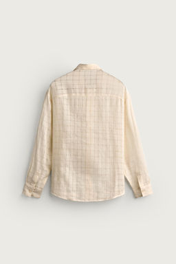 CAMISA RELAXED FIT JACQUARD CUADROS LINO - ALGOD?N / Crudo - Zara фото 7