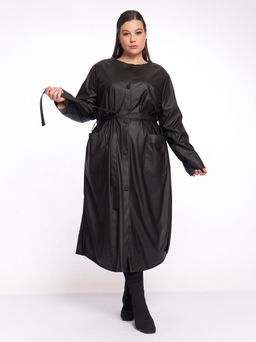 Кожаное пальто PL39309BLK01 - Артесса фото 9