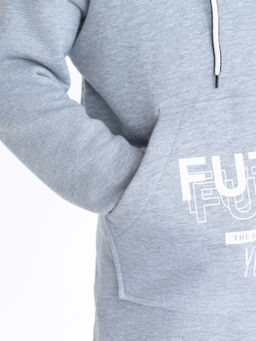 Толстовка детская с капюшоном серая Future