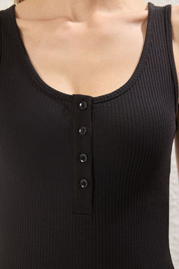 Siyah Dugmeli Regular/Normal Kal?p Orme Body TWOSS25BD00013