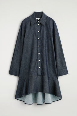 VESTIDO CAMISERO VAQUERO CON VOLANTE