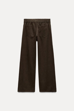 FLOWING DENIM-EFFECT TROUSERS - Zara фото 5