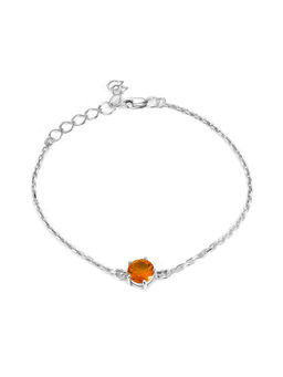 Лёгкий тонкий браслет с гранёным балтийским янтарём Баккара