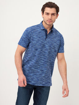 Джемпер мужской с воротником поло короткий рукав GREG G144-KM1246-OR1046 (синий)