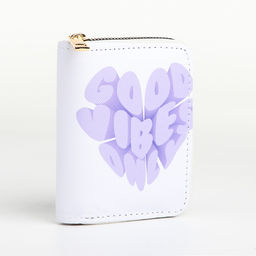 Кошелёк маленький Good vibes на молнии, белый