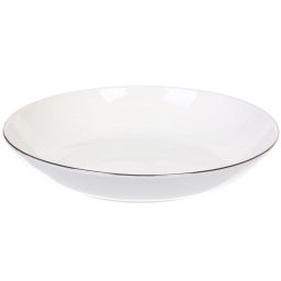 Тарелка фарфоровая "White magic Silver" 20см глубокая