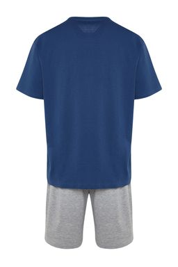 TRENDYOL MAN Mavi %100 Pamuk Regular Fit Orme Yazl?k Sortlu Pijama Tak?m? THMSS21PT0216 - Trendyolmilla фото 18