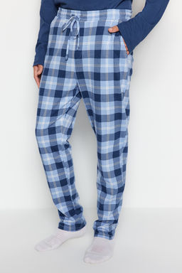 TRENDYOL MAN Mavi Regular Fit Ekose Orme %100 Pamuk Pijama Tak?m? TMNAW24PT00023 - Trendyolmilla фото 8
