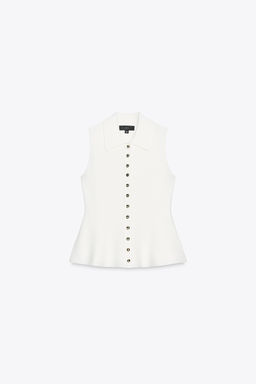 PEPLUM KNIT WAISTCOAT TOP - Zara фото 12