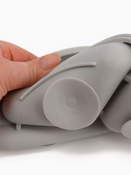 Тарелка детская секционная с ложкой и вилкой, 3 секции, серый, Mum&Baby