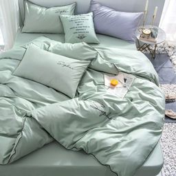 КПБ Mency однотонный с вышивкой MENO005 1.5 спальный