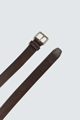 VINTAGE-EFFECT LEATHER BELT - Zara фото 2