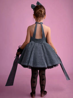 ПЛ597-Л Платье Звездное сияние ЦВЕТ: ТЕМНО-СЕРЫЙ