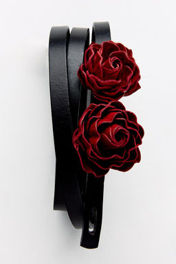FINE LEATHER BELT WITH ROSES - Zara фото 8