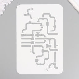 Пластиковый трафарет для творчества «Трубопровод», шаблон, 16×24 см