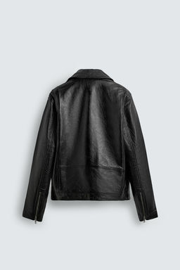 LEATHER BIKER JACKET - Zara фото 8