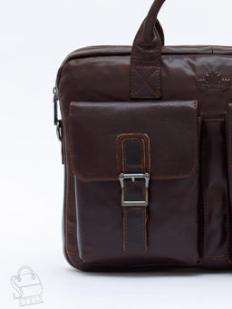 Портфель мужской кожаный 0993Z coffee Zinimsk в Новосибирске