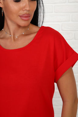 Футболка без рисунка с отворотами на рукавах, хлопок 100%, Арт. 561