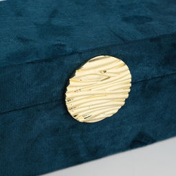 Шкатулка для украшений «Море», текстиль, бирюзовая, 10×20×9 см
