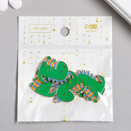 Цена за 5 шт. Декор для творчества металл, эмаль «Зелёный дракоша», золото, 2.3×2.8 см