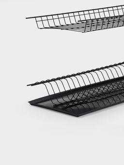 Сушилка для посуды с поддоном для шкафа 80 см, 76.5×25.6 см, чёрная