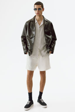 Pantal?n corto en mezcla de lino Relaxed Fit - H&m фото 8
