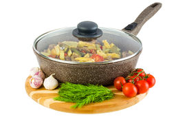 Сковорода глубокая 26 см ГАРМОНИЯ ВКУСА Коричневый опал С КРЫШКОЙ ф26, с/р, 47*27*12,5 см - Elan gallery фото 3