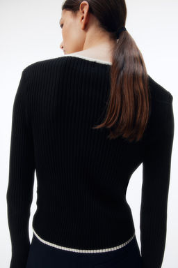 Top en punto de canale con escote barco - H&m фото 5