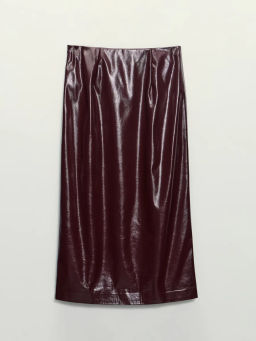 Юбка миди из искусственной кожи / Zarina
