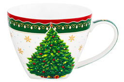 Чайн. пара 2 пр. 250 мл 11,5*9*7,5 см Новогодняя елка зеленый узор NEW BONE CHINA - Elan gallery фото 5