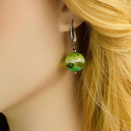 Серьги из муранского стекла LS3345/зеленый