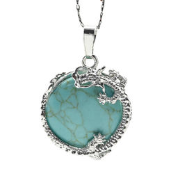 Подвеска Дракон 24*27мм с бирюзой иранской искусственной