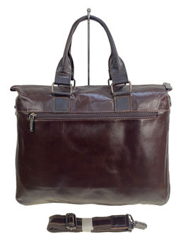 Сумка-портфель мужская из натуральной кожи, цвет шоколад - Greta фото 2