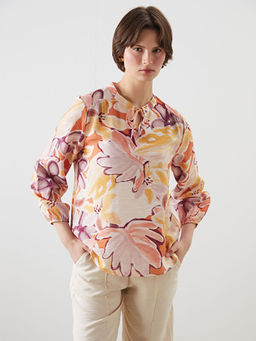 Ba?lamal? Yaka ?i?ekli Bluz