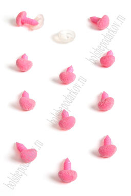 Фурнитура "Носики для игрушек бархатные" 8*6 мм, с заглушками (50 шт) SF-6099, розовый